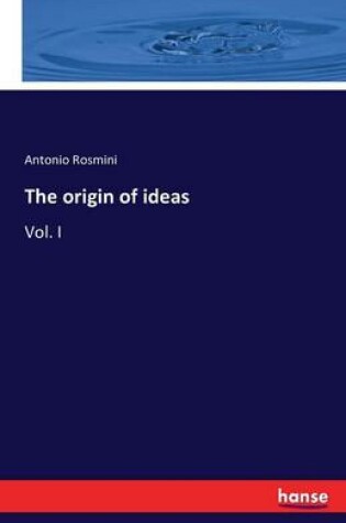 Cover of The origin of ideas