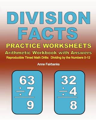 Book cover for Division Facts Practice Worksheets Arithmetic Workbook with Answers