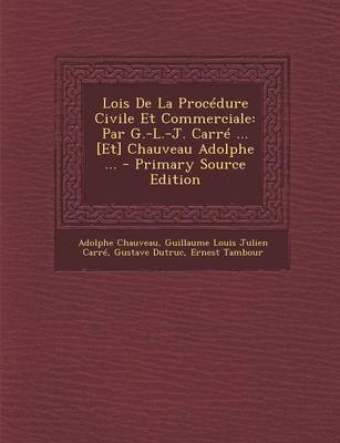 Book cover for Lois de La Procedure Civile Et Commerciale