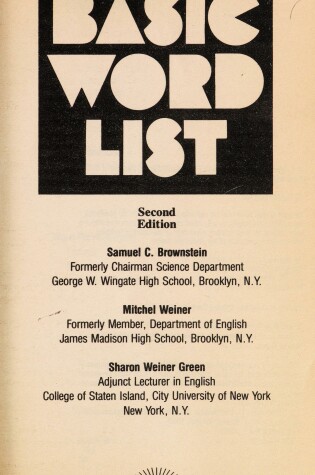 Cover of Basic Word List