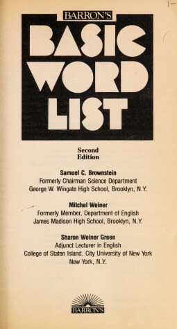 Cover of Basic Word List