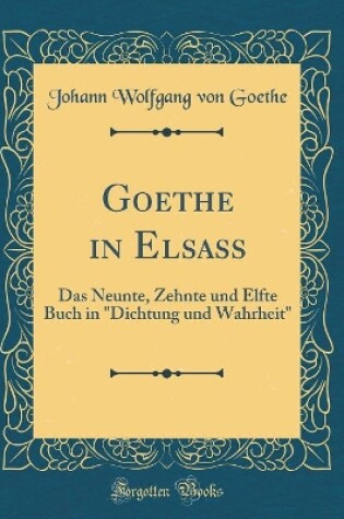 Cover of Goethe in Elsaß