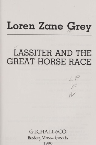 Cover of Lassiter and the Great Horse Race