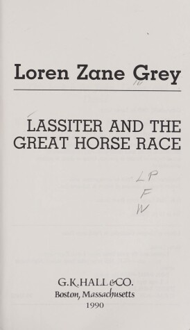 Book cover for Lassiter and the Great Horse Race