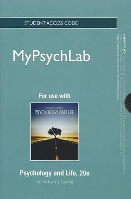 Book cover for NEW MyLab Psychology  without Pearson eText -- Standalone Access Card -- for Psychology and Life