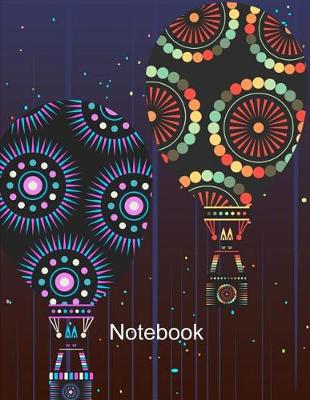 Book cover for Notebook. Hot Air Balloons Cover Design. Composition Notebook. Wide Ruled. 8.5 x 11. 120 Pages.