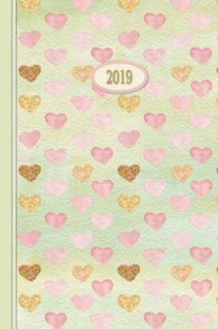 Cover of 2019 Planner - Pink Golden Hearts