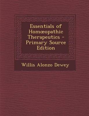 Book cover for Essentials of Hom Opathic Therapeutics