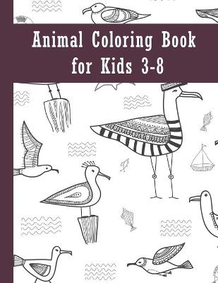 Book cover for Animal coloring book for kids 3-8