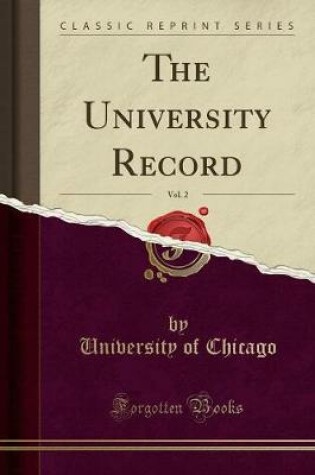 Cover of The University Record, Vol. 2 (Classic Reprint)