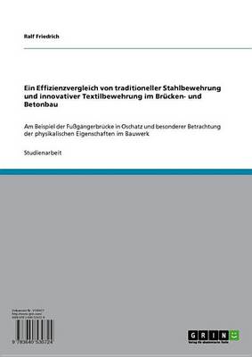 Book cover for Ein Effizienzvergleich Von Traditioneller Stahlbewehrung Und Innovativer Textilbewehrung Im Brucken- Und Betonbau