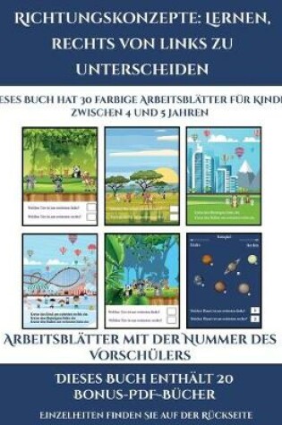 Cover of Arbeitsblätter mit der Nummer des Vorschülers (Richtungskonzepte lernen, rechts von links zu unterscheiden)