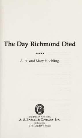 Book cover for Day Richmond Died