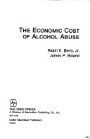 Book cover for The Economic Cost of Alcohol Abuse