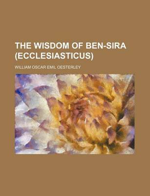 Book cover for The Wisdom of Ben-Sira (Ecclesiasticus)