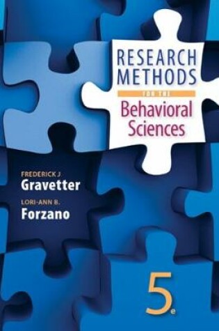 Cover of Research Methods for the Behavioral Sciences