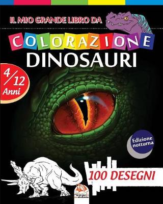 Book cover for Il mio grande libro da colorazione dinosauri - Edizione notturna