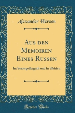 Cover of Aus Den Memoiren Eines Russen