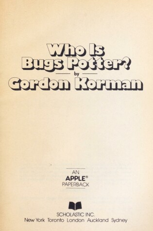 Cover of Who is Bugs Potter?