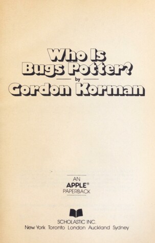 Book cover for Who is Bugs Potter?