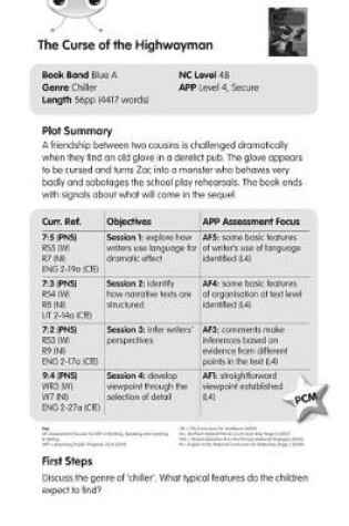 Cover of BC Blue (KS2) A/4B The Curse of the Highwayman Guided Reading Card