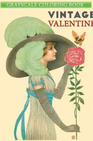 Cover of grayscale coloring book vintage valentine