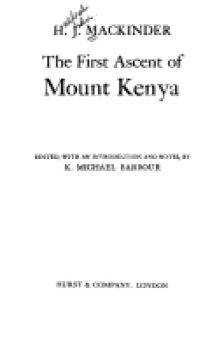 Cover of First Ascent of Mount Kenya