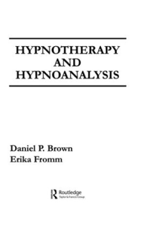 Cover of Hypnotherapy and Hypnoanalysis