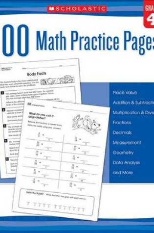 Cover of 100 Math Practice Pages: Grade 4