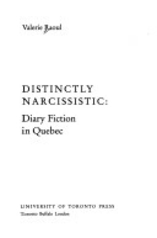 Cover of Distinctly Narcissistic