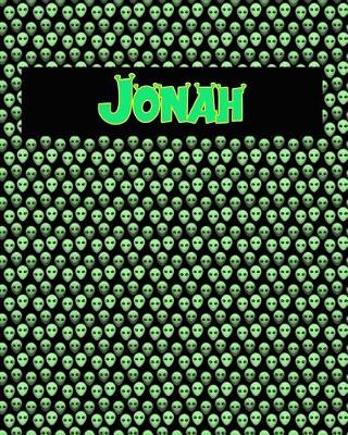 Book cover for 120 Page Handwriting Practice Book with Green Alien Cover Jonah