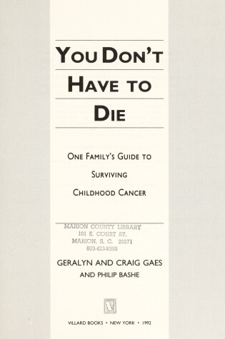 Cover of You Don't Have to Die