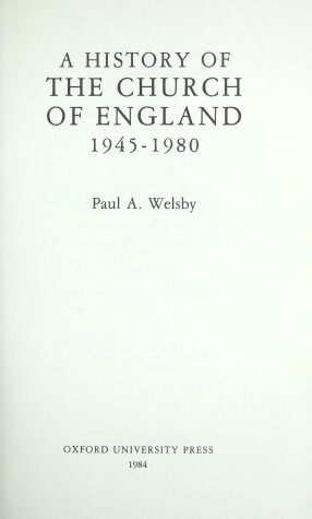 Book cover for A History of the Church of England, 1945-80