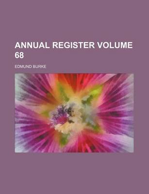 Book cover for Annual Register Volume 68