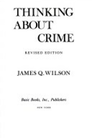 Cover of Thinking Abt Crime Rev