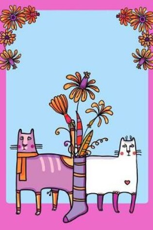 Cover of My Big Fat Journal Notebook For Cat Lovers Funny Cats Pattern In Socks With Flowers 3