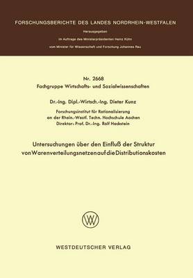 Cover of Untersuchungen über den Einfluß der Struktur von Warenverteilungsnetzen auf die Distributionskosten