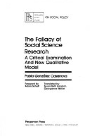 Cover of Fallacy of Social Science Research