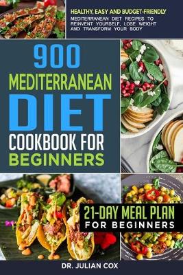 Book cover for 900 Mediterranean diet cookbook for beginners