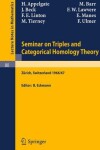 Book cover for Seminar on Triples and Categorical Homology Theory
