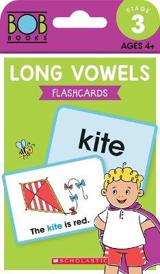 Book cover for Bob Books - Long Vowels Flashcards Phonics, Ages 4 and Up, Kindergarten (Stage 3: Developing Reader)