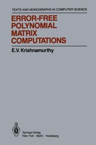 Cover of Error-Free Polynomial Matrix Computations