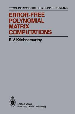 Book cover for Error-Free Polynomial Matrix Computations