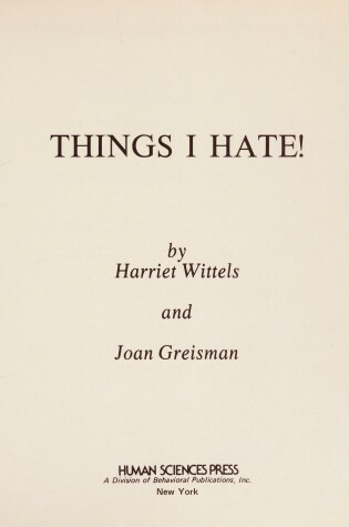 Cover of Things I Hate