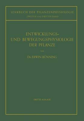 Book cover for Entwicklungs- Und Bewegungsphysiologie Der Pflanze