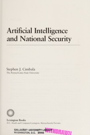 Cover of Artificial Intelligence and National Security