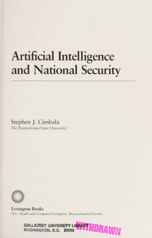 Book cover for Artificial Intelligence and National Security