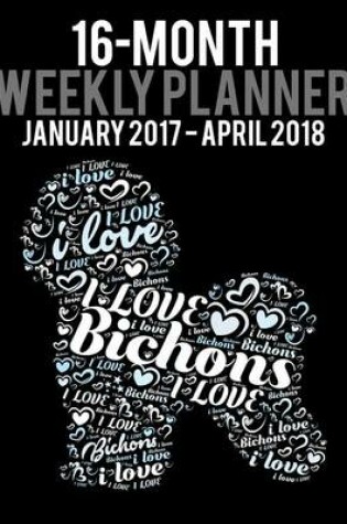 Cover of 2017-2018 Weekly Planner - Wordcloud Bichon