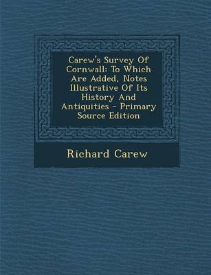 Book cover for Carew's Survey of Cornwall