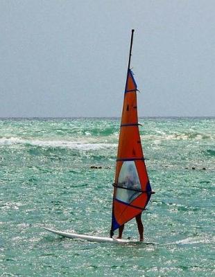 Book cover for Windsurfing Notebook Large Size 8.5 x 11 Ruled 150 Pages Softcover For Home Scho